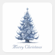 Arbre de Noël personnalisé bleu et blanc de Delft 