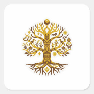 Sticker Carré Arbre de Vie
