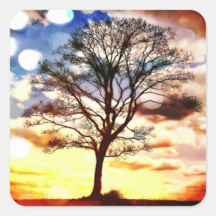 Sticker Carré Arbre De Vie