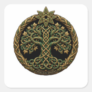 Sticker Carré Arbre de vie Nollaig Shona
