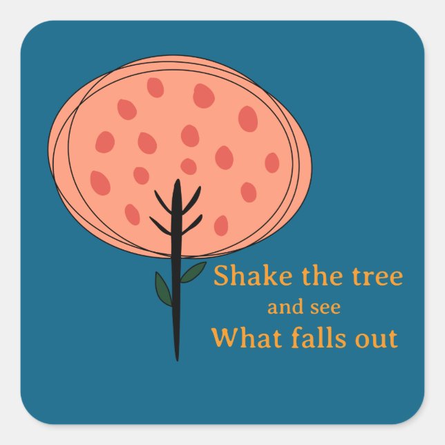 Sticker Carré Arbre Fruitier Mignon Abstrait (Devant)