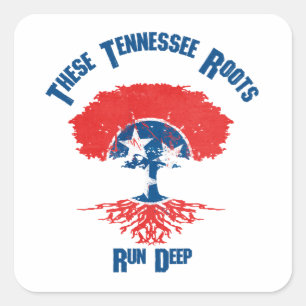 Sticker Carré Arbre indicateur des racines du Tennessee