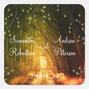 Sticker Carré Arbres rustiques vintage