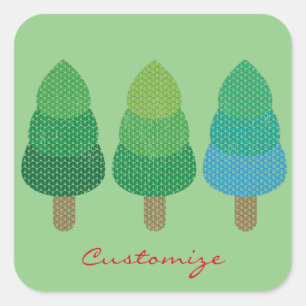 Sticker Carré Arbres verts boisés Thunder_Cove 