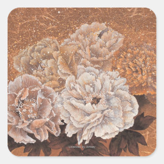 Sticker Carré Arbustes à fleurs