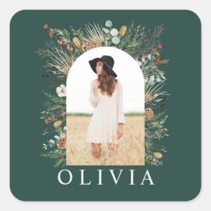 Sticker Carré Arc de grade photo vert botanique