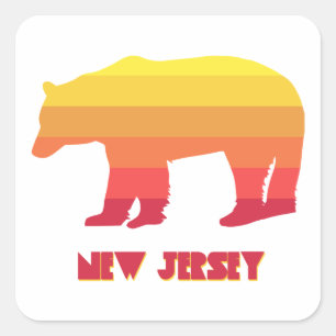 Sticker Carré Arc en arc-en-ciel de l'ours du New Jersey