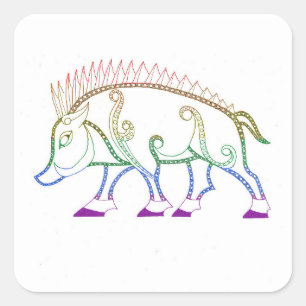 Sticker Carré Arc-en-ciel