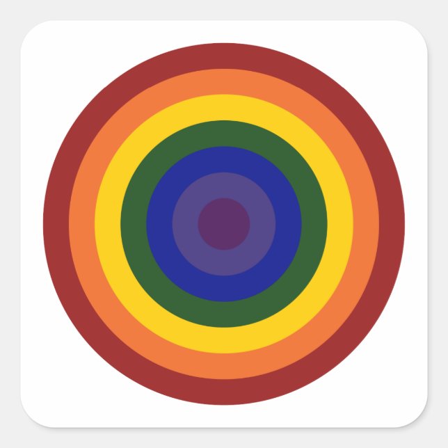 Sticker Carré Arc-en-ciel (Devant)