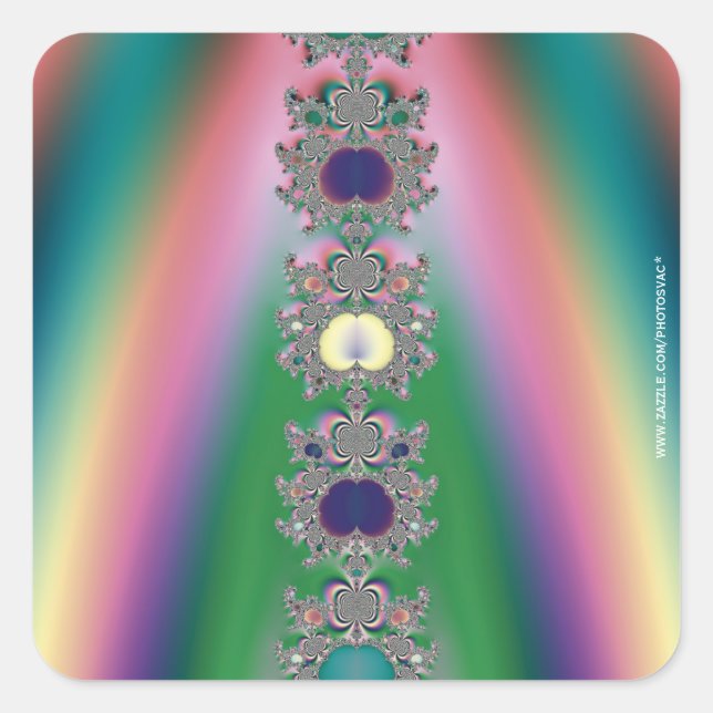 Sticker Carré Arc-en-ciel (Devant)