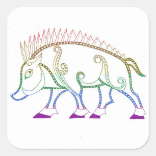 Sticker Carré Arc-en-ciel