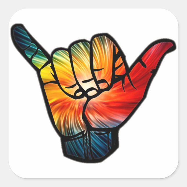 Sticker Carré Arc-en-ciel de Shaka (Devant)