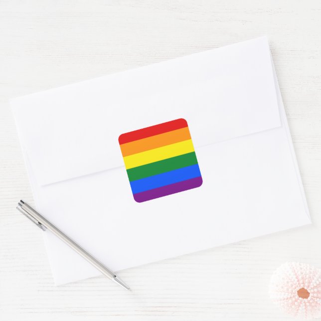 Sticker Carré Arc-en-ciel LGBT Pride (Enveloppe)