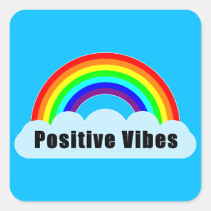 Sticker Carré ARC-EN-CIEL - Vibes Positives