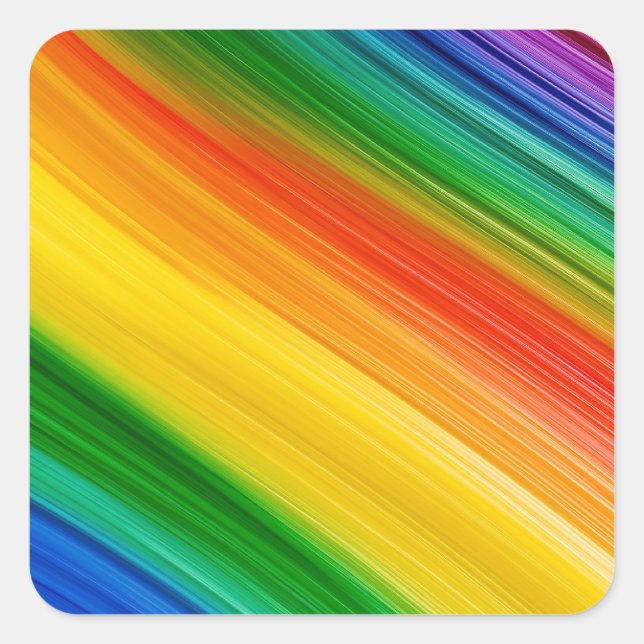 Sticker Carré Arc-en-ciel vibrant de couleurs (Devant)