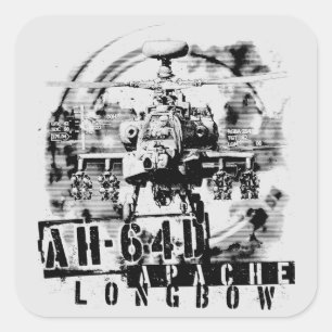 Sticker Carré Arc long Apache AH-64D