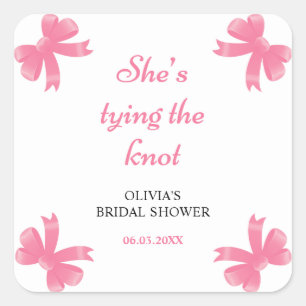 Sticker Carré Arc rose Elle noue le nœud Réception de mariage