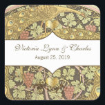Sticker Carré Arch Art Nouveau Peacocks Coeur Mariage Sceau<br><div class="desc">Gold Art Nouveau Peacocks Inséparables Vintages Peacock Wedding Invitations voir plus vintages produits pour oiseaux</div>