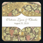 Sticker Carré Arch Art Nouveau Peacocks Coeur Mariage Sceau<br><div class="desc">Gold Art Nouveau Peacocks Inséparables Vintages Peacock Wedding Invitations voir plus vintages produits pour oiseaux</div>