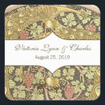Sticker Carré Arch Art Nouveau Peacocks Coeur Mariage Sceau<br><div class="desc">Gold Art Nouveau Peacocks Inséparables Vintages Peacock Wedding Invitations voir plus vintages produits pour oiseaux</div>