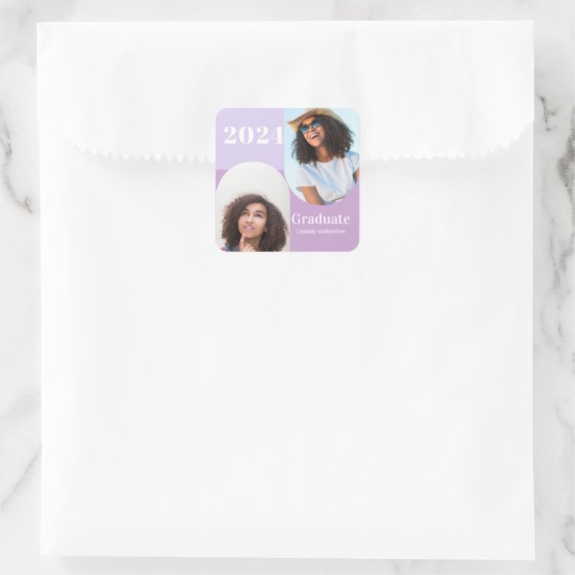Sticker Carré Arch Purple Deux Diplôme Photo (Sac)
