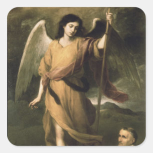 Sticker Carré Archangel Raphael avec Mgr Domonte