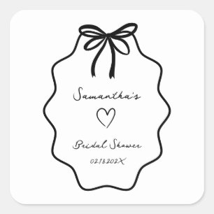 Sticker Carré Arche de Mariage Coquette Dessinée à la Main