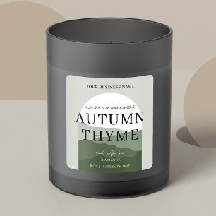 Sticker Carré Arche verte Sage Bohème Nom parfum Bougie