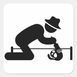 Sticker Carré Archéologue