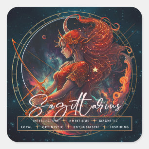 Sticker Carré Archer céleste Sagittaire Constellation Zodiac