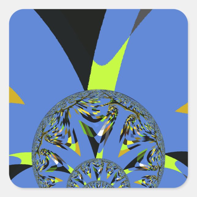 Sticker Carré Arches cool avec sphères fractales Art Design (Devant)