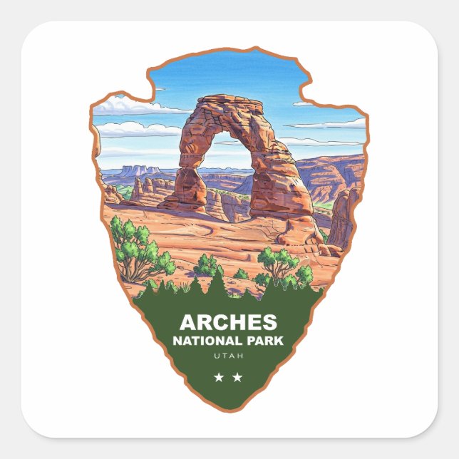Sticker Carré Arches National Park Utah Arrowhead (Devant)