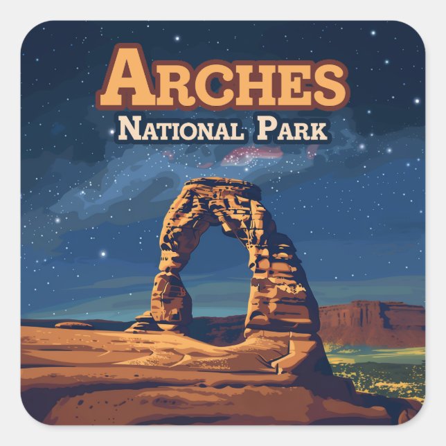 Sticker Carré Arches Parc National Utah Delicate Arch Moab (Devant)