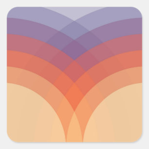 Sticker Carré Arches pastel violettes, orange et bleues