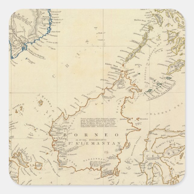 Sticker Carré Archipel malais (Devant)