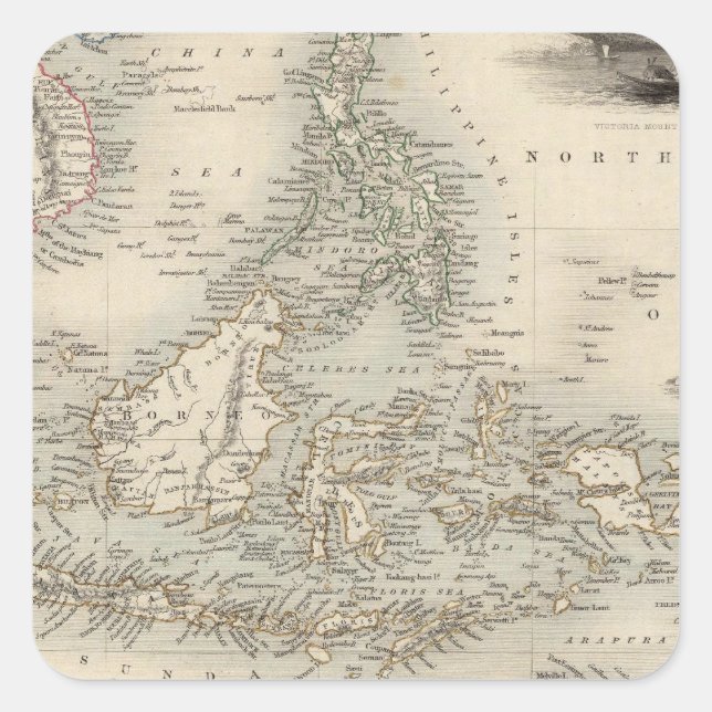 Sticker Carré Archipel malais ou îles de l'Inde orientale (Devant)
