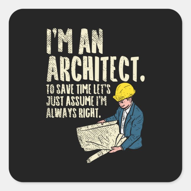 Sticker Carré Architect - I'm (Devant)