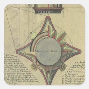 Sticker Carré Architecture Ancienne, Couronne de Capitale Décora