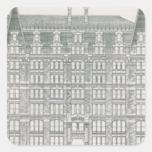 Sticker Carré Architecture vintage, compagnie du canal Delaware 