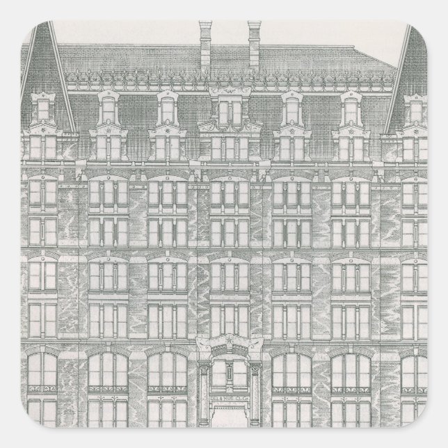 Sticker Carré Architecture vintage, Delaware & Hudson Canal Co. (Devant)