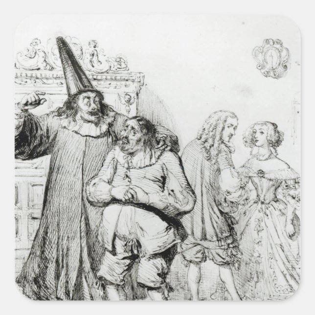 Sticker Carré Argan et Monsieur Purgon (Devant)