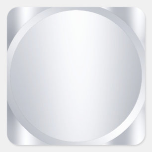 Sticker Carré Argent métallique Look Blank Moderne Modèle tendan