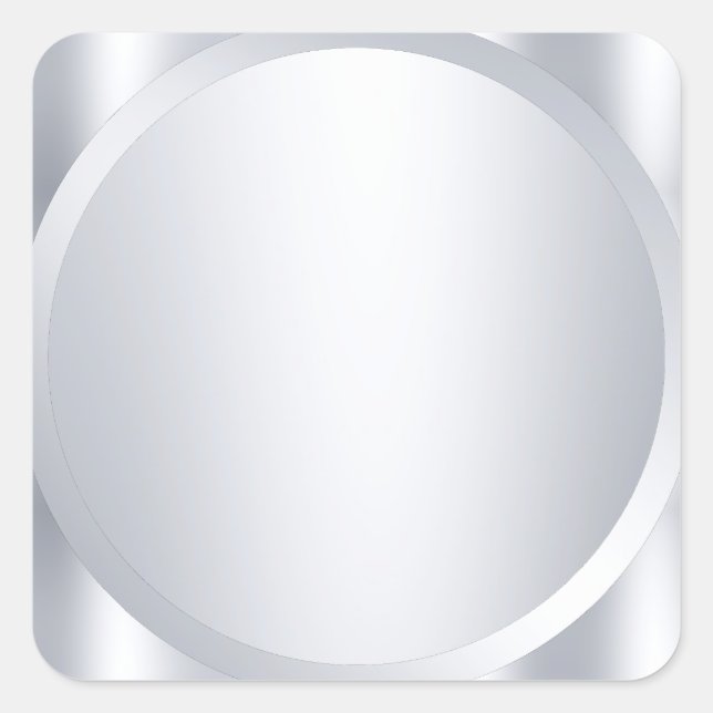 Sticker Carré Argent métallique Look Blank Moderne Modèle tendan (Devant)