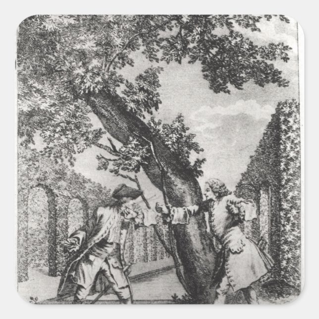 Sticker Carré Argument entre Jean-Jacques Rousseau (Devant)