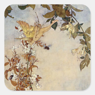 Sticker Carré « Ariel et l'abeille » par Edmund Dulac