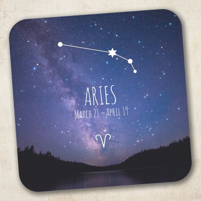 Sticker Carré Aries | Constellation Zodiaque personnalisée (Créateur téléchargé)