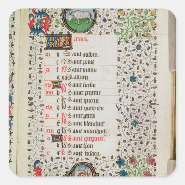 Sticker Carré Aries et un homme abattant des arbres (Devant)