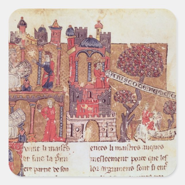 Sticker Carré Aristote instruit Alexandre le Grand dans (Devant)