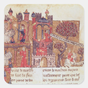 Sticker Carré Aristote instruit Alexandre le Grand dans