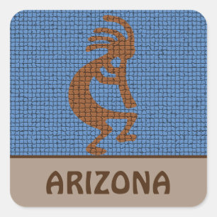 Sticker Carré Arizona Mosaïque sud-ouest Musical Kokopelli